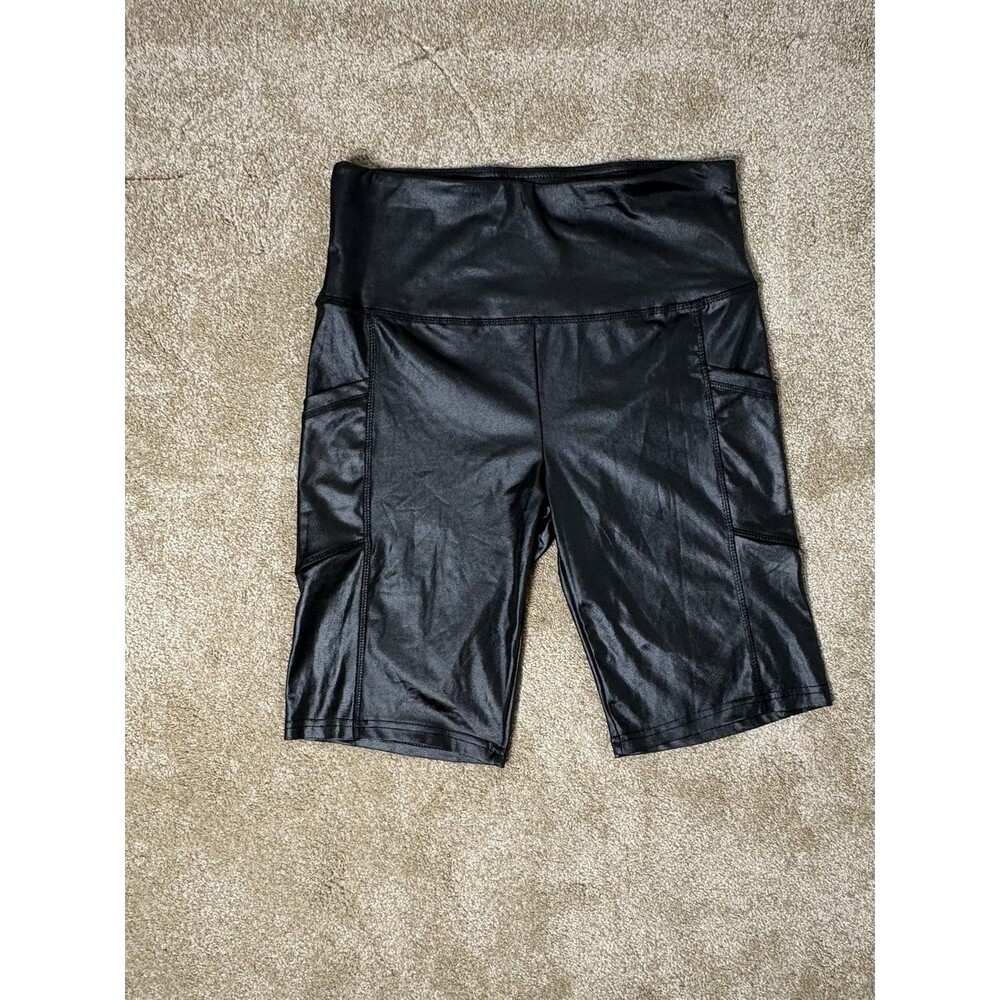 shosho Women's Biker Athletic Shorts Black Stretch Knit Gym Yoga Running